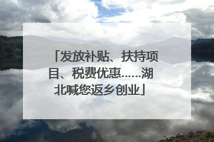 发放补贴、扶持项目、税费优惠……湖北喊您返乡创业