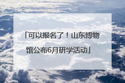 可以报名了！山东博物馆公布6月研学活动