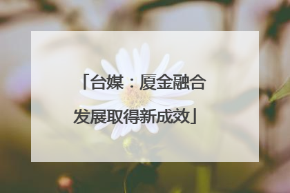 台媒：厦金融合发展取得新成效
