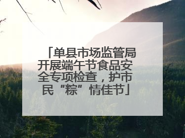 单县市场监管局开展端午节食品安全专项检查，护市民“粽”情佳节