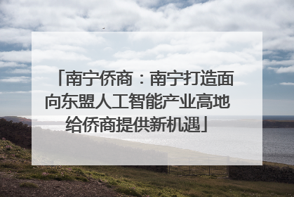 南宁侨商：南宁打造面向东盟人工智能产业高地给侨商提供新机遇