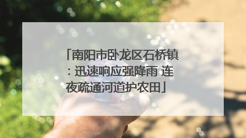 南阳市卧龙区石桥镇：迅速响应强降雨 连夜疏通河道护农田