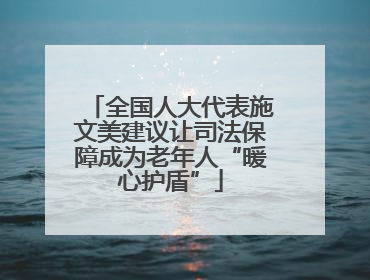 全国人大代表施文美建议让司法保障成为老年人“暖心护盾”