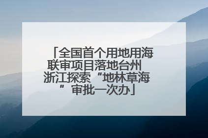 全国首个用地用海联审项目落地台州 浙江探索“地林草海”审批一次办