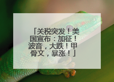 关税突发！美国宣布：加征！波音，大跌！甲骨文，暴涨！