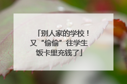 别人家的学校！又“偷偷”往学生饭卡里充钱了