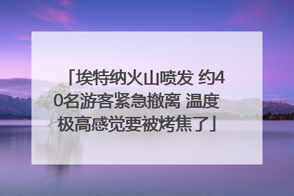 埃特纳火山喷发 约40名游客紧急撤离 温度极高感觉要被烤焦了