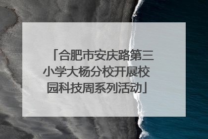 合肥市安庆路第三小学大杨分校开展校园科技周系列活动
