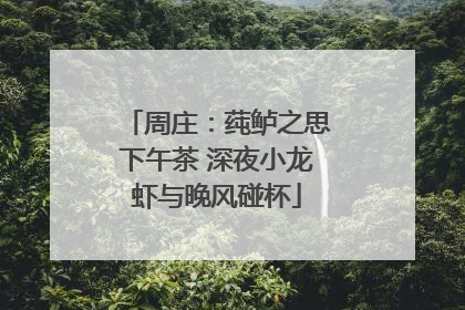 周庄：莼鲈之思下午茶 深夜小龙虾与晚风碰杯