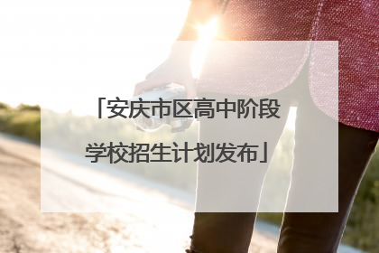 安庆市区高中阶段学校招生计划发布