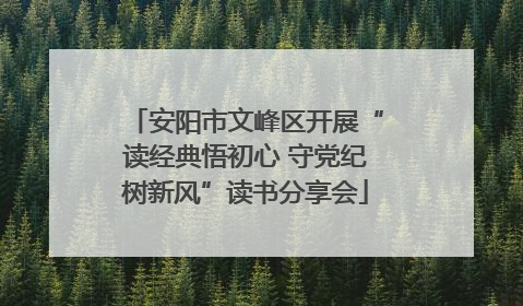 安阳市文峰区开展“读经典悟初心 守党纪树新风”读书分享会