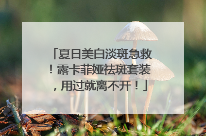 夏日美白淡斑急救！露卡菲娅祛斑套装，用过就离不开！