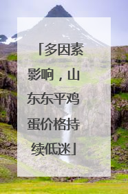 多因素影响，山东东平鸡蛋价格持续低迷