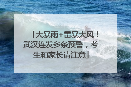 大暴雨+雷暴大风！武汉连发多条预警，考生和家长请注意