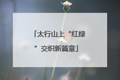 太行山上“红绿”交织新篇章