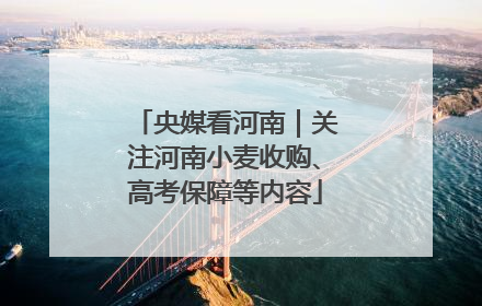 央媒看河南｜关注河南小麦收购、高考保障等内容