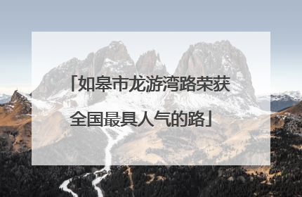 如皋市龙游湾路荣获全国最具人气的路