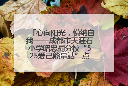 心向阳光，悦纳自我——成都市天涯石小学昭忠祠分校“525爱己能量站”点亮孩子心灵之旅
