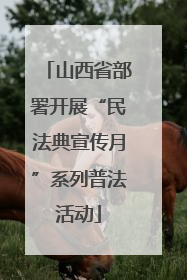 山西省部署开展“民法典宣传月”系列普法活动