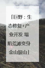 巨野：生态修复+产业开发 塌陷荒滩变身金山银山