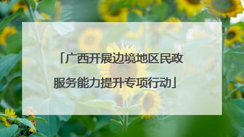 广西开展边境地区民政服务能力提升专项行动