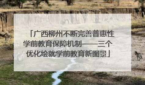 广西柳州不断完善普惠性学前教育保障机制——三个优化绘就学前教育新图景