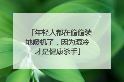 年轻人都在偷偷装地暖机了，因为湿冷才是健康杀手