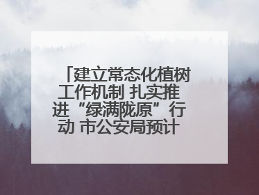 建立常态化植树工作机制 扎实推进“绿满陇原”行动 市公安局预计年底前完成1402亩绿化任务
