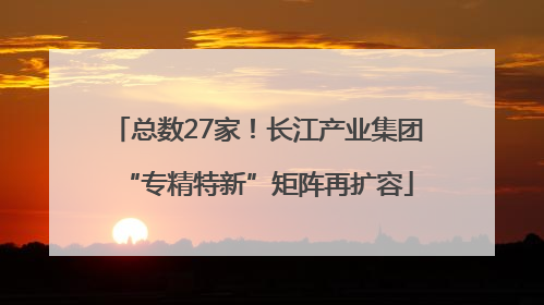 总数27家！长江产业集团“专精特新”矩阵再扩容