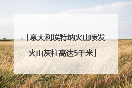 意大利埃特纳火山喷发 火山灰柱高达5千米