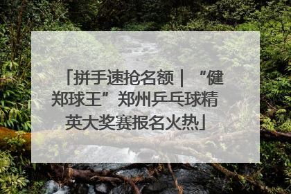 拼手速抢名额｜“健郑球王”郑州乒乓球精英大奖赛报名火热