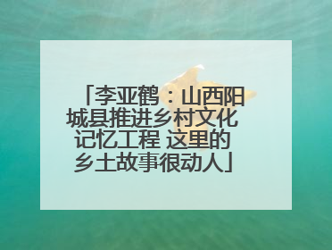 李亚鹤：山西阳城县推进乡村文化记忆工程 这里的乡土故事很动人