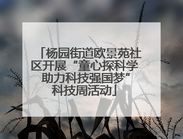 杨园街道欧景苑社区开展“童心探科学 助力科技强国梦”科技周活动