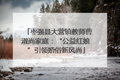 枣强县大营镇教师曹淑尚家庭：“公益红娘”引领婚俗新风尚