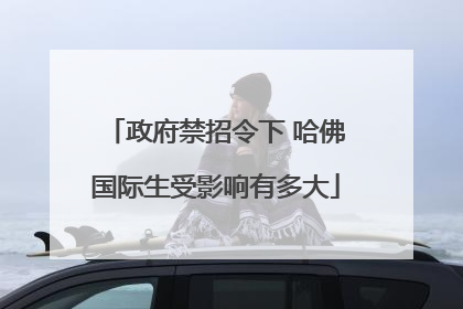 政府禁招令下 哈佛国际生受影响有多大