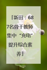新田：687名骨干教师集中“充电” 提升综合素养