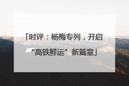 时评：杨梅专列，开启“高铁鲜运”新篇章