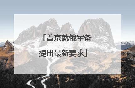 普京就俄军备提出最新要求