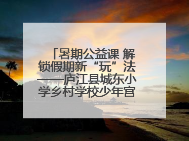 暑期公益课 解锁假期新“玩”法——庐江县城东小学乡村学校少年宫暑期活动开课