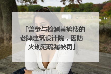 曾参与检测黄鹤楼的老牌建筑设计院，因防火规范疏漏被罚