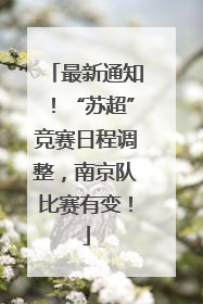 最新通知！“苏超”竞赛日程调整，南京队比赛有变！