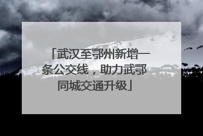 武汉至鄂州新增一条公交线，助力武鄂同城交通升级