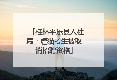 桂林平乐县人社局：虐猫考生被取消招聘资格