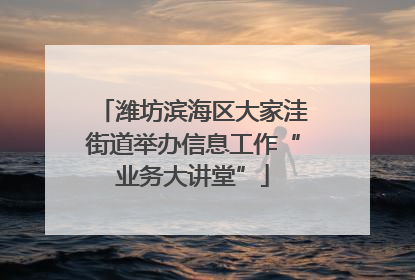 潍坊滨海区大家洼街道举办信息工作“业务大讲堂”