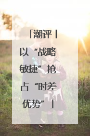 潮评丨以“战略敏捷”抢占“时差优势”
