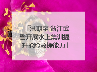 汛期至 浙江武警开展水上集训提升抢险救援能力