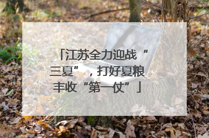 江苏全力迎战“三夏”，打好夏粮丰收“第一仗”