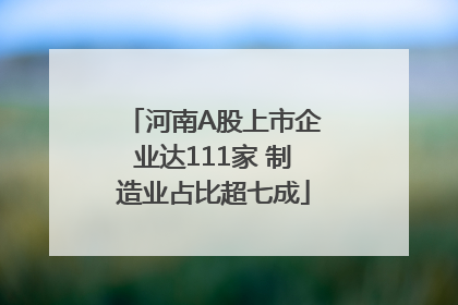 河南A股上市企业达111家 制造业占比超七成