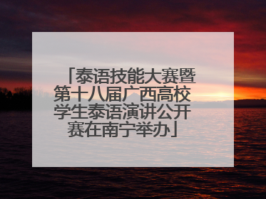 泰语技能大赛暨第十八届广西高校学生泰语演讲公开赛在南宁举办