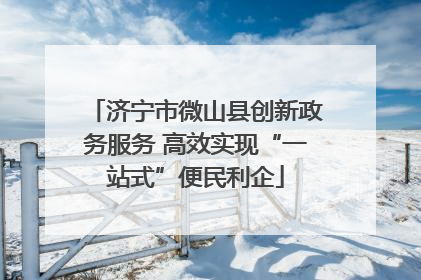 济宁市微山县创新政务服务 高效实现“一站式”便民利企